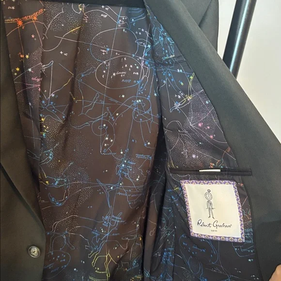 Robert Graham Wool Black Men's Blazer with Patterned Lining. NWOT - Picture 4 of 7